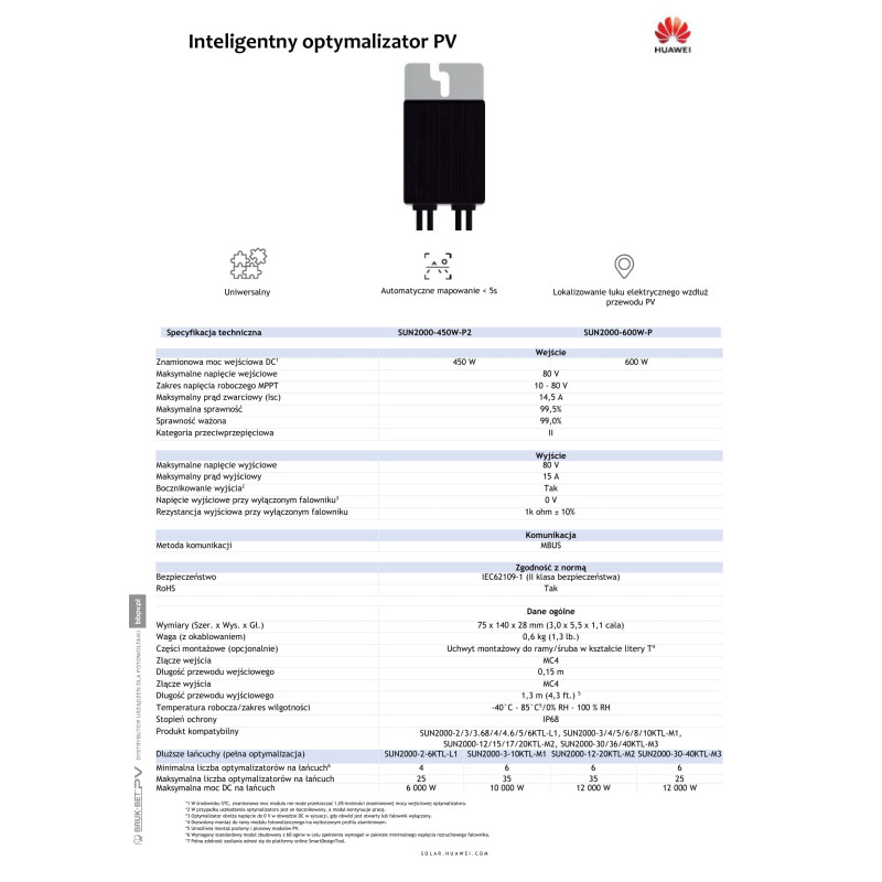 HUAWEI SUN 2000-450W-P2 Optymalizator