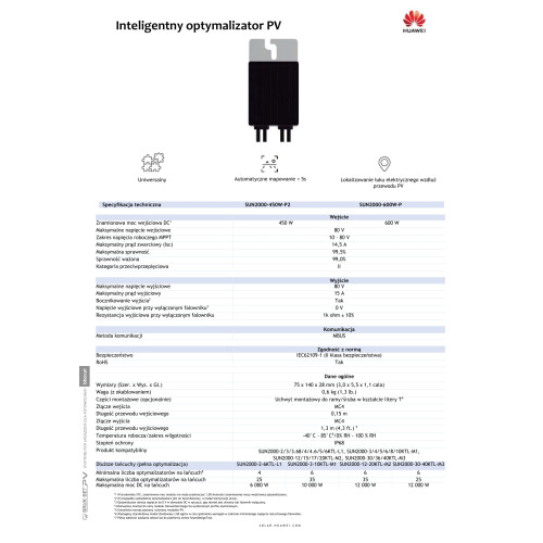 HUAWEI SUN 2000-600W-P Optymalizator