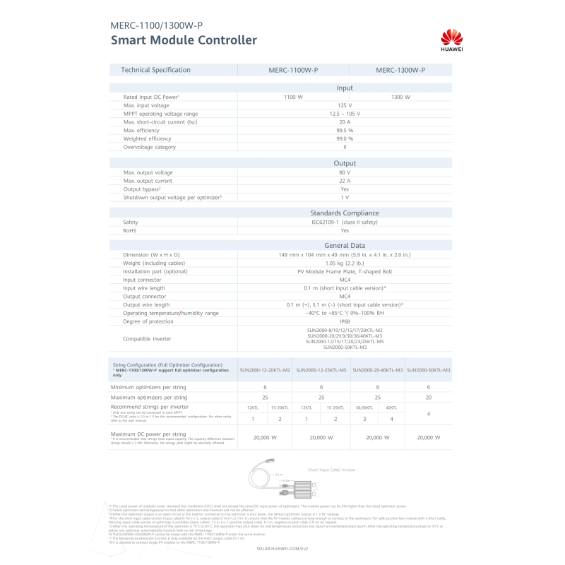 HUAWEI MERC-1300W-P Optymalizator - długi kabel