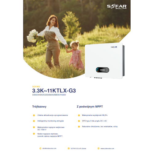 SOFAR 6.6KTL-X-G3 Trzy fazowy 2xMPPT