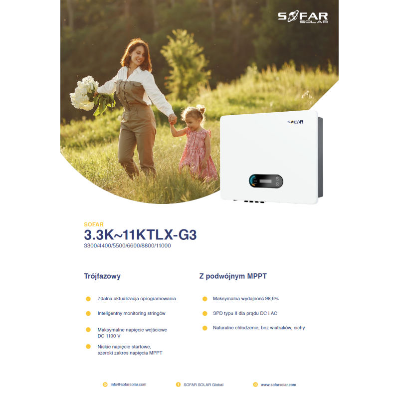 SOFAR 6.6KTL-X-G3 Trzy fazowy 2xMPPT