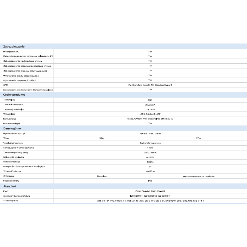SOFAR Inwerter hybrydowy HYD15KTL-3PH 3-fazowy 2xMPPT