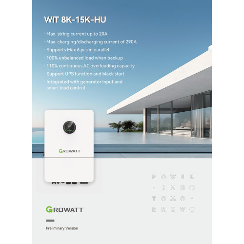 GROWATT Falownik hybrydowy WIT-12K-X-HU niskonapięciowy, trójfazowy